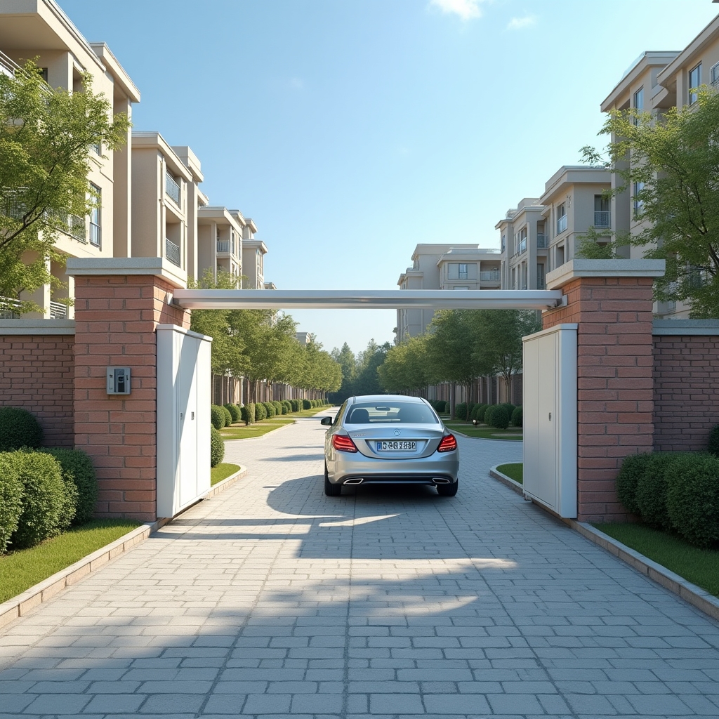 Шлагбаум на въезде в жилой комплекс